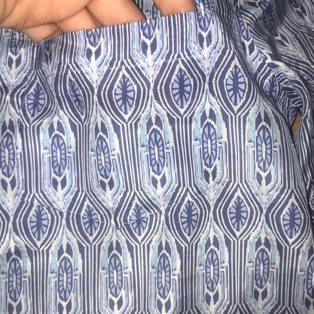 Pendleton Light Blue Geometric Blouse - image 6